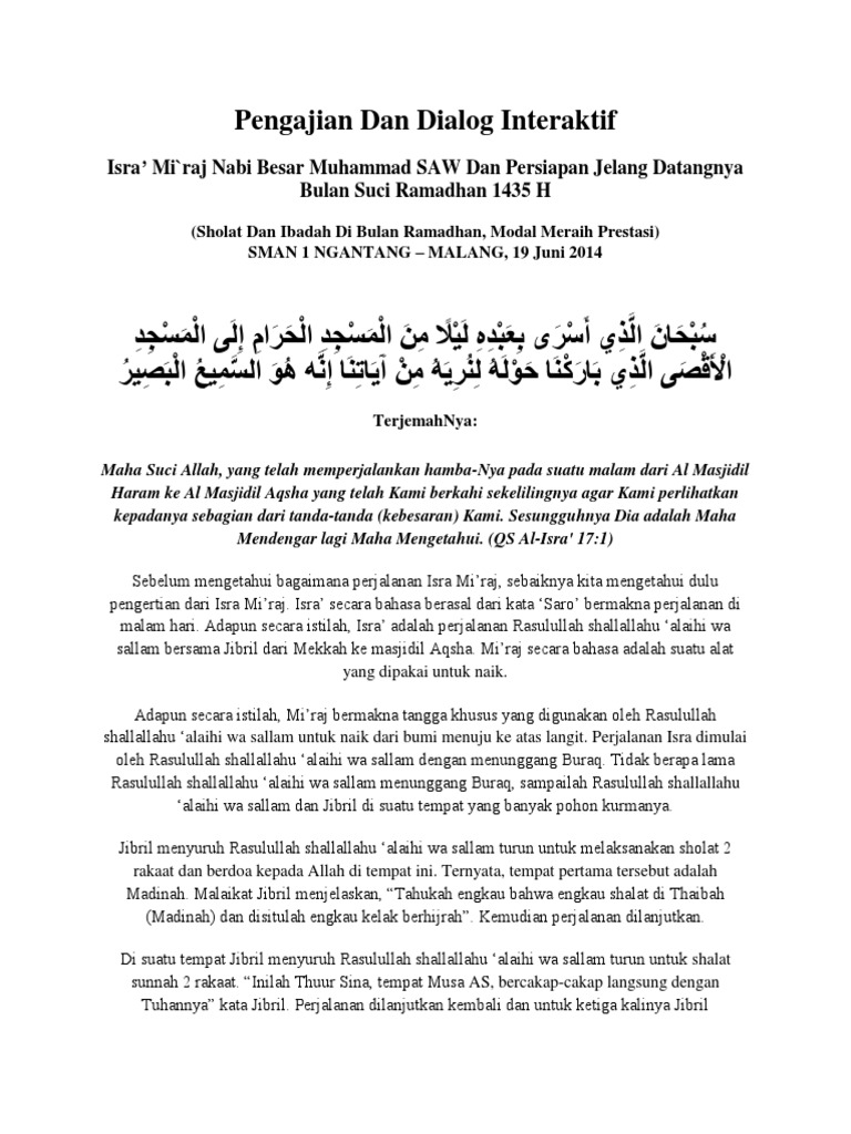 Sholat Sbg Modal Meraih Prestasi Pengajian Dan Dialaog Interakti 2014