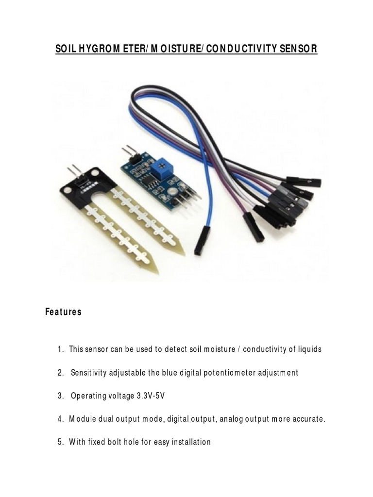 Soil Moisture and Conductivity Sensor Specs | PDF