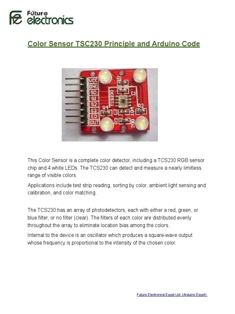 Color Sensor Working Principle and Arduino Code Color Optical Filter