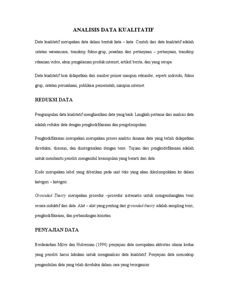 Analisis Data Kualitatif Pdf