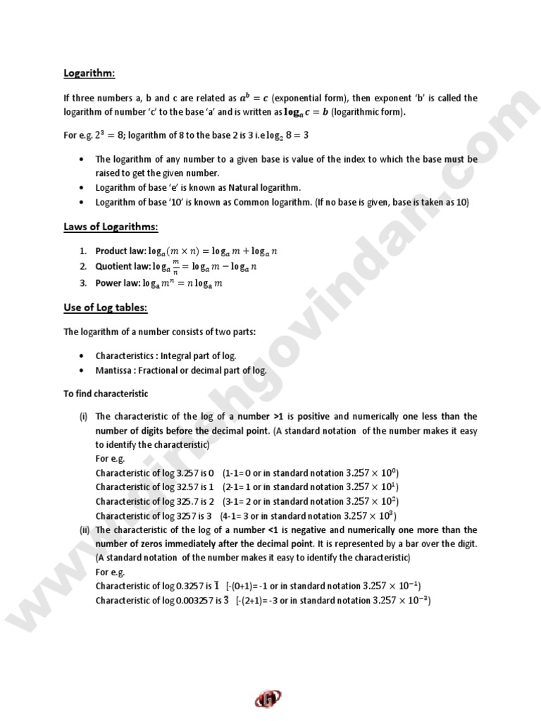 Understanding Logarithms and Antilogs | PDF | Teaching Methods ...