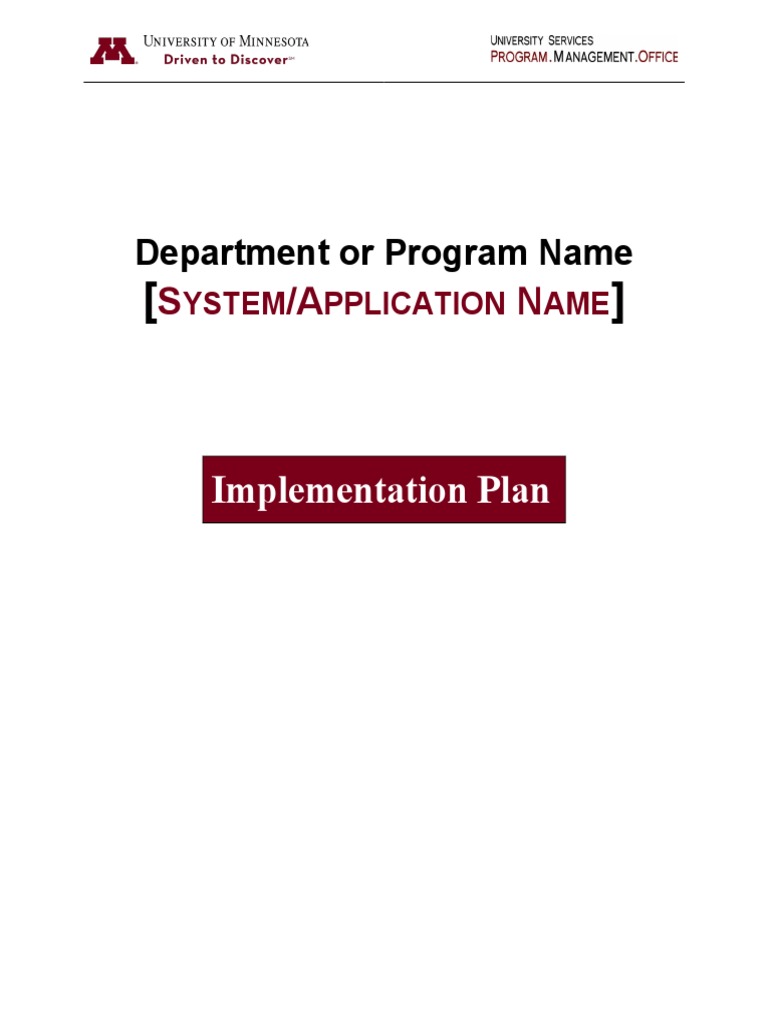 Project Implementation Plan Template | PDF | Implementation | Communication