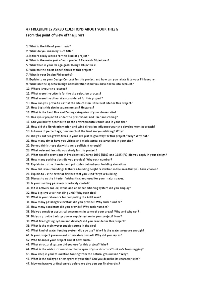 Common thesis questions image