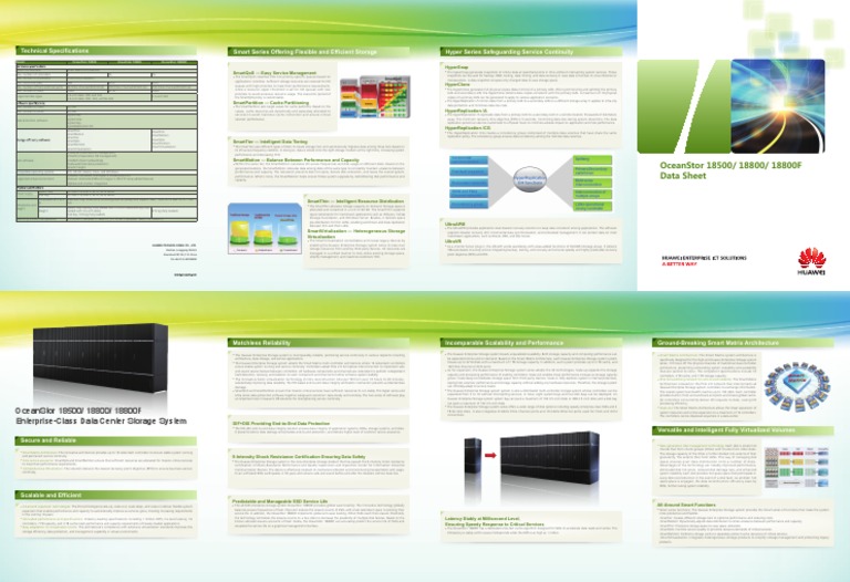 OceanStor 18500/18800 Data Sheet | PDF | Solid State Drive | Scalability