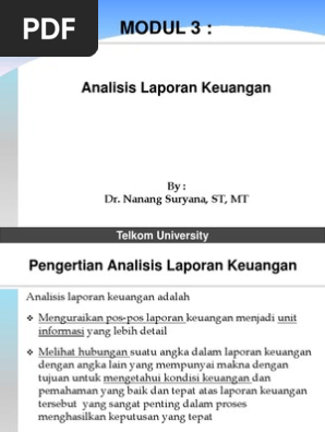 Modul 3 Analisis Laporan Keuangan Tu 2014 1 Pdf