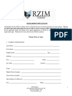 Scholarship Application For RZIM