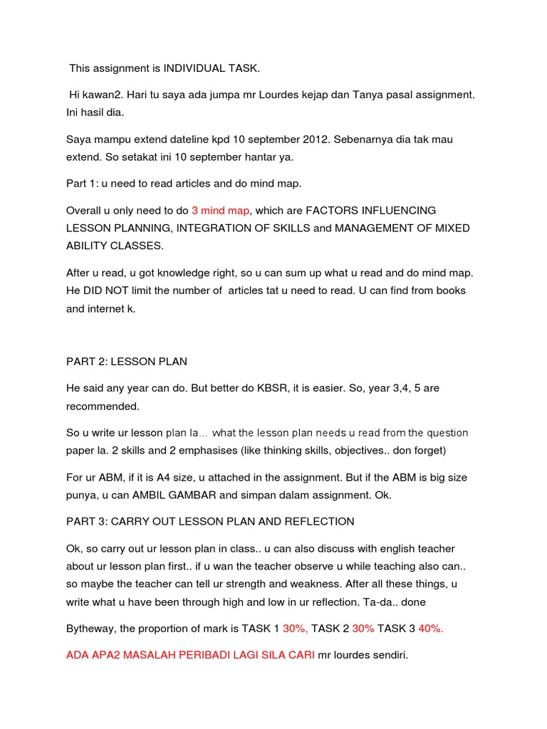Education Assignment Guide | PDF