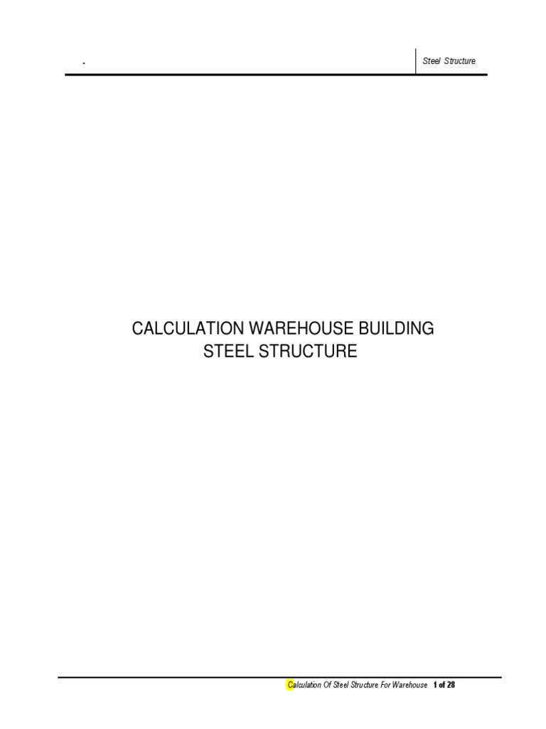 Steel Structure Calculation for Warehouse | PDF | Crane (Machine ...