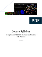 Course Syllabus: Georgetownx Medx202 - 01: Genomic Medicine Gets Personal