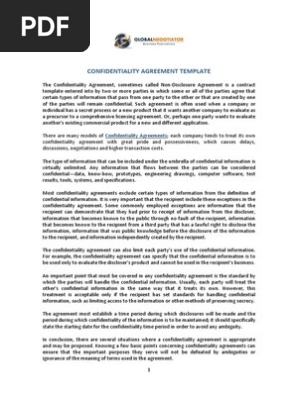 Confidentiality Agreement