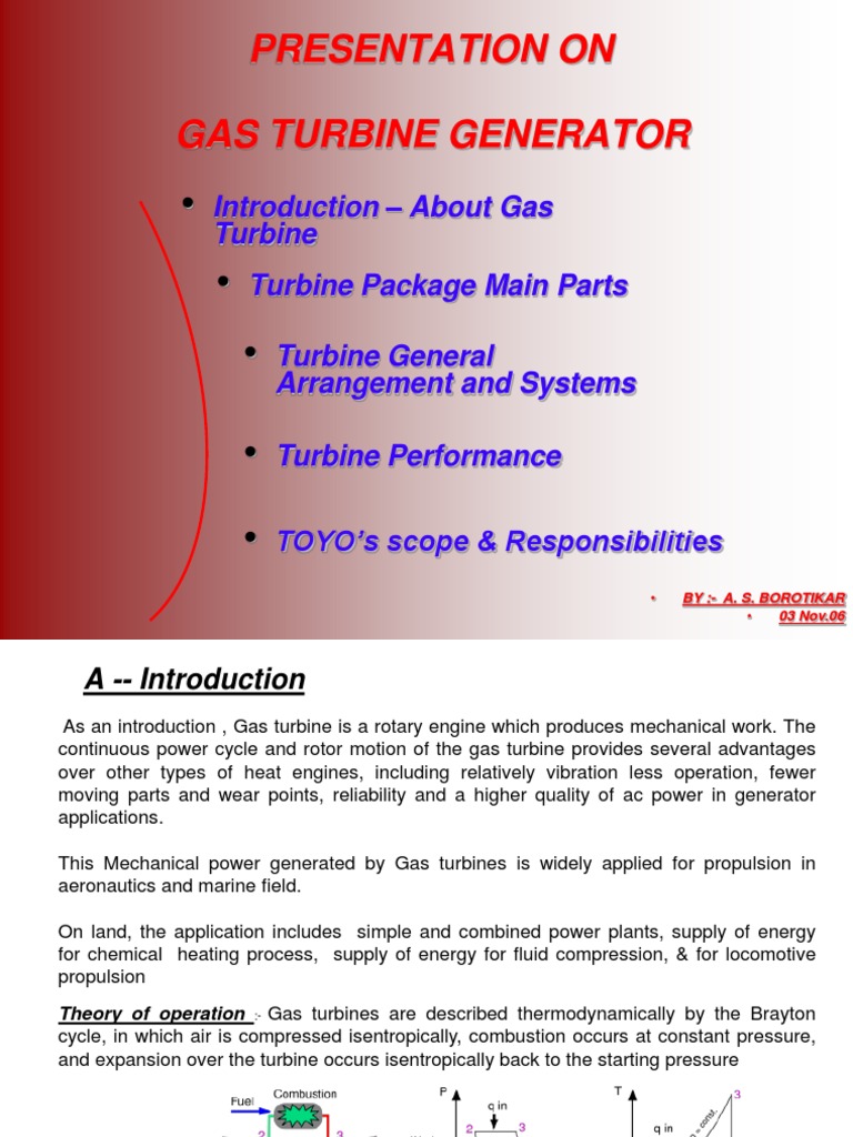 Gas Turbine Generator Overview and Systems | PDF | Electric Generator ...