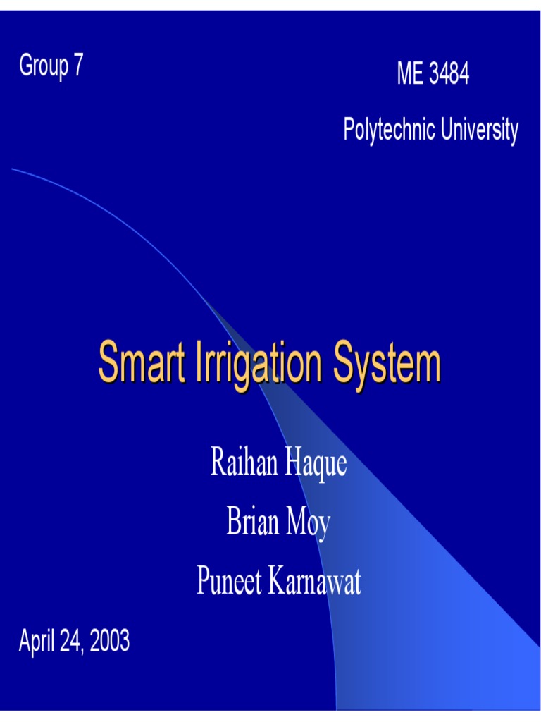 Smart Irrigation System | PDF | Sensor | Integrated Circuit