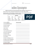 Adjective Synonyms (WORKSHEET)