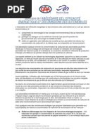 Sommaire de l'ABÉCÉDAIRE DE L'EFFICACITÉ ÉNERGÉTIQUE ET DES ÉMISSIONS DES AUTOMOBILES