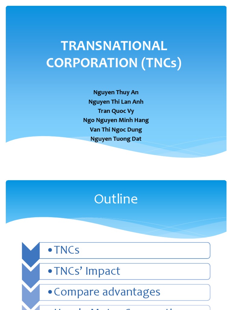 Transnational Corporation (TNCS) PDF Honda Foreign Direct Investment
