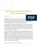 Análisis de Los Clientes de Depósito A Plazo Fijo de Credinka