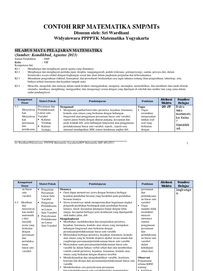 Contoh RPP Kurikulum 2013 SMP | PDF | Kesehatan Holistik | Sains ...
