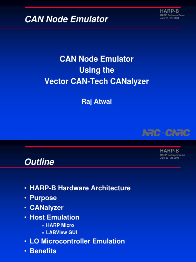 Can Node Emulator Using The Vector CanTech Canalyzer PDF Emulator