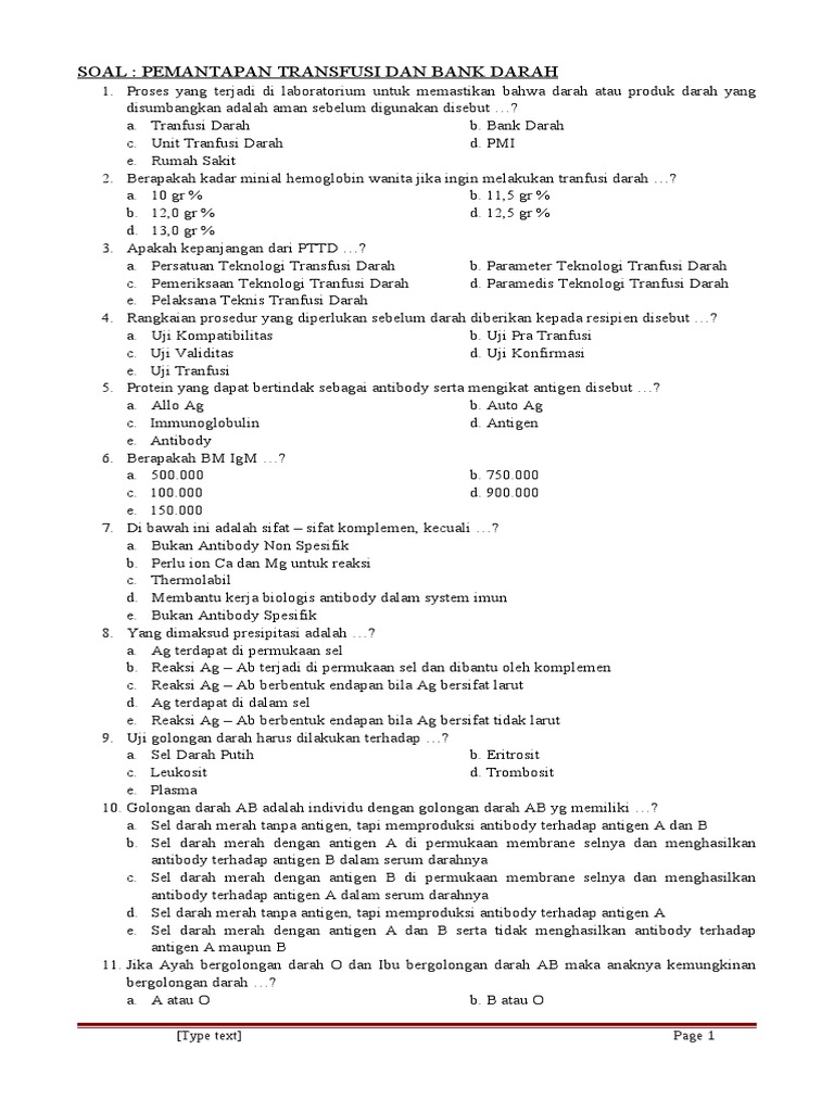 Soal Try Out Ukom Analis Kesehatan Guru Paud