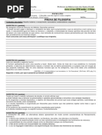 Prova Filosofia 1 Bim 2 Fase EM 2012 Noite