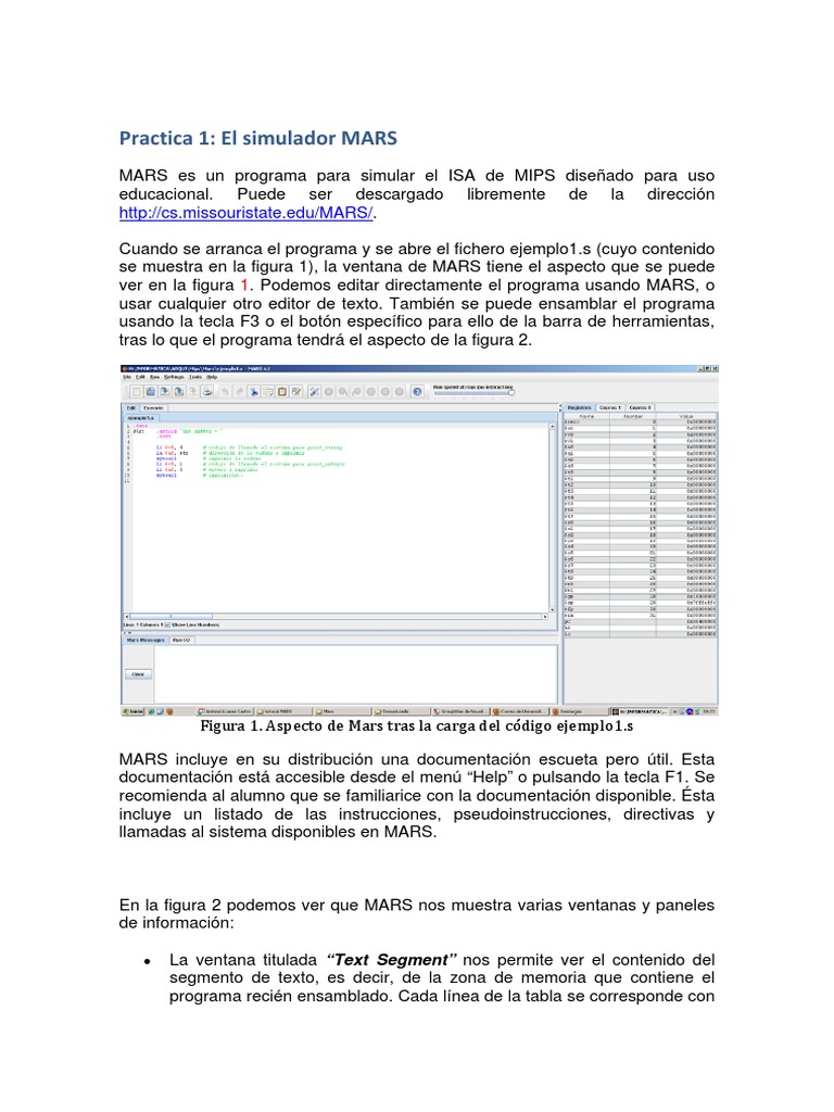 Tutorial Mars | PDF | Lenguaje ensamblador | Programa de computadora