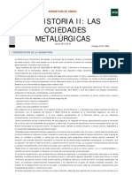 Prehistoria Ii: Las Sociedades Metalúrgicas: Asignatura de Grado