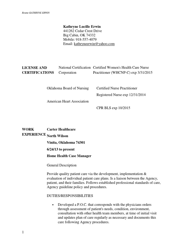 Updatedresume June 2014worddocument | PDF | Nursing | Nurse Practitioner