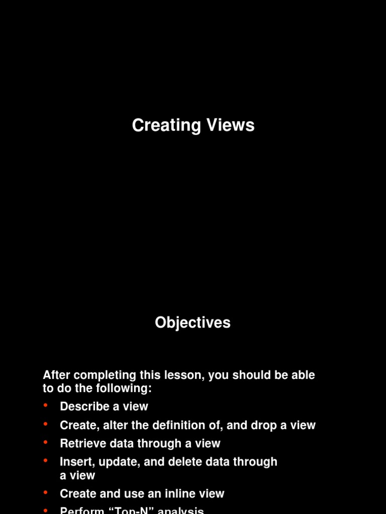 Creating and Managing Database Views | PDF | Table (Database ...