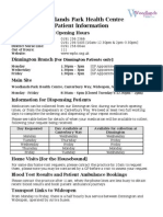 Woodlands Park Health Center Dinnington Info For Branch