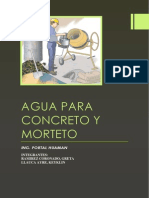 El Agua para Concretos y Morteros