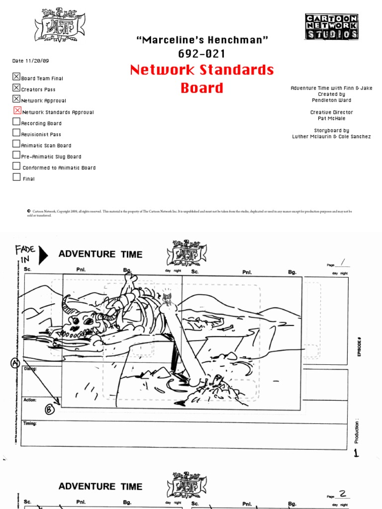 "Marceline's Henchman" Storyboard PDF Television Series Created