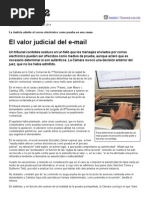 El Valor Judicial Del E-mail