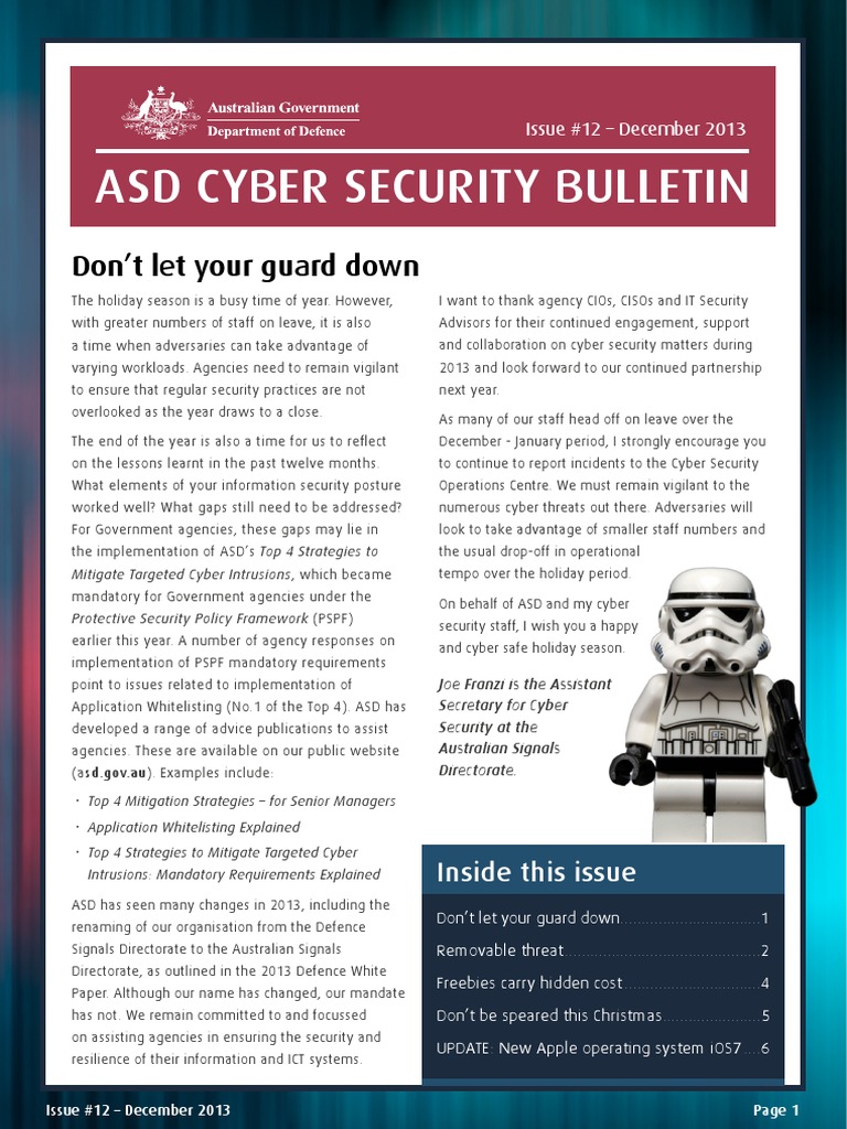 ASD Cyber Security Bulletin 2013 12 Online Safety & Privacy