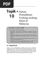 Topik 10 Sistem Pentadbiran Undang Undang Islam Di Malaysia  PDF