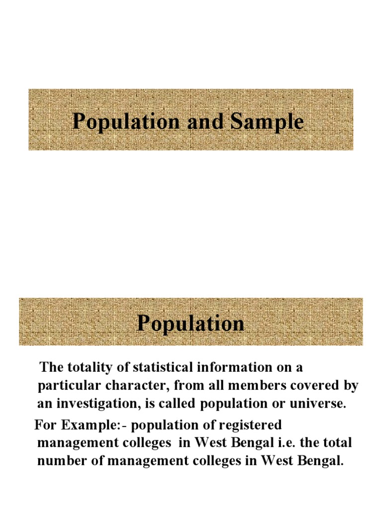 Population and Sample | PDF | Census | Survey Methodology