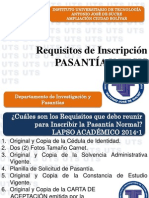 Requisitos para Inscripcion. Pasantia y Tesis