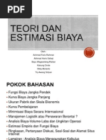 Teori Produksi Dan Estimasi Teori Produksi Dan Estimasi