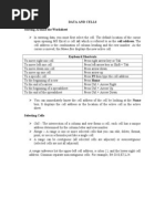 Data and Cells Moving Around The Worksheet