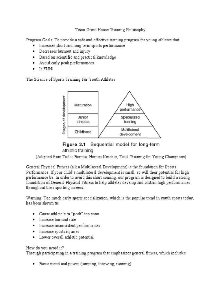 Youth Training Philosophy | PDF | Physical Fitness | Aerobic Exercise
