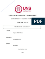 Clasificación de los contratos según sus características