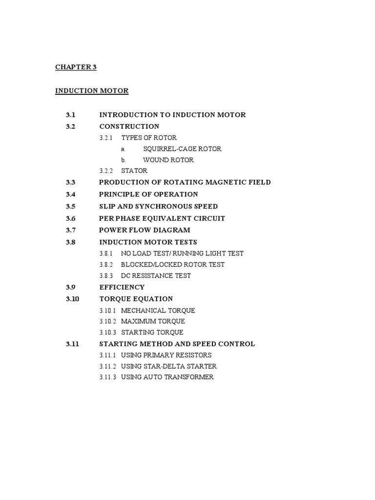 Chapter 3 Induction Motor PDF PDF Induction