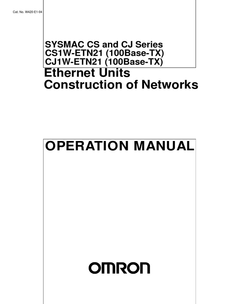 Omron CJ - ETN21 | PDF | Transmission Control Protocol | Ip Address