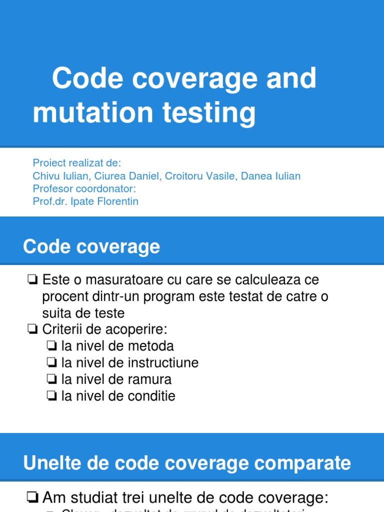 Code Coverage and Mutation Testing | PDF