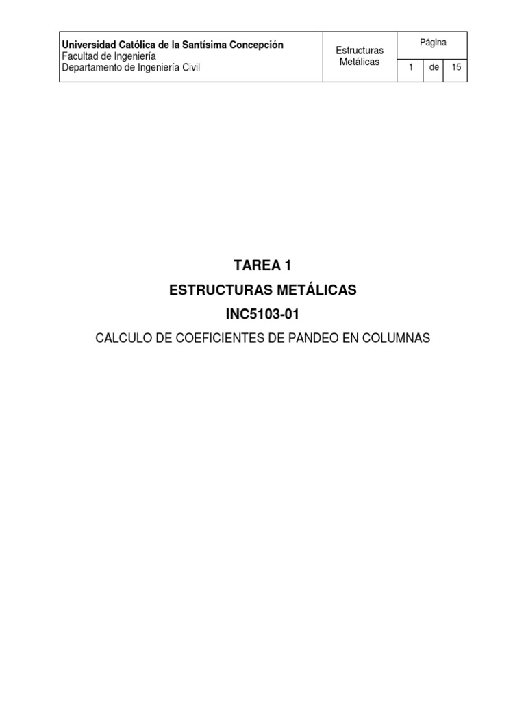 Calculo De Coeficientes De Pandeo En Columnas