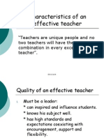 Characteristics of An Effective Teacher