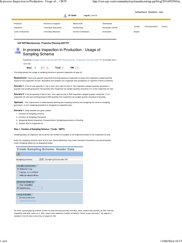 In Process Inspection in Production - Sampling | PDF | Sampling ...