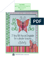 Design: Butterflies Thread: DMC Color Variations and Cotton Embroidery Floss Fabric: 14-Count Aida, White Size: 9-1/4" X 7"