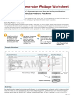 Example: Generator Wattage Worksheet