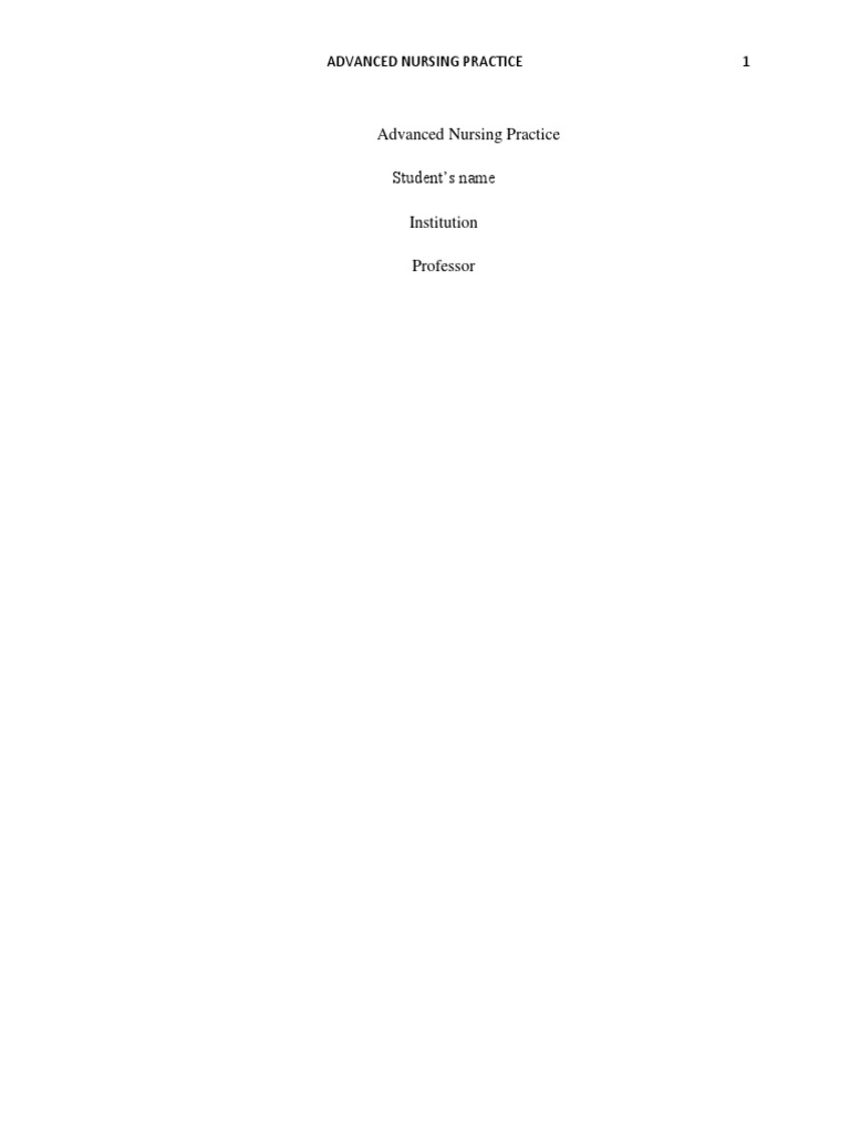 Advanced Nursing Practice Overview | PDF | Nursing | Critical Thinking
