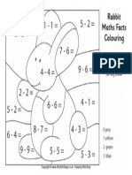 Rabbit Maths Facts Colouring Page